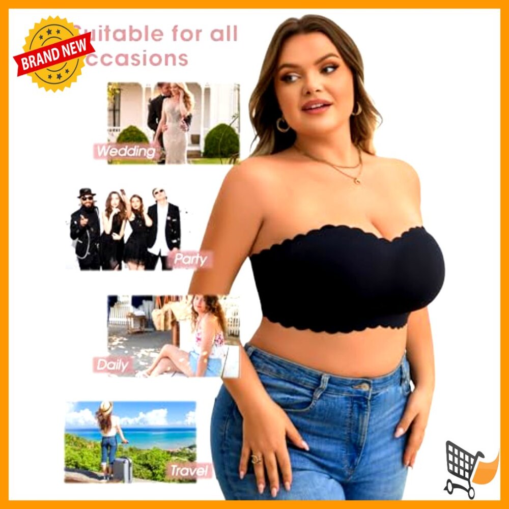 Strapless Push Up Bra Wireless Full Coverage Band… - image 5